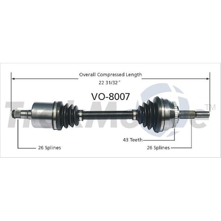 Surtrack Axle Cv Axle Shaft, Vo-8007 VO-8007